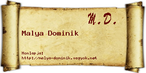 Malya Dominik névjegykártya